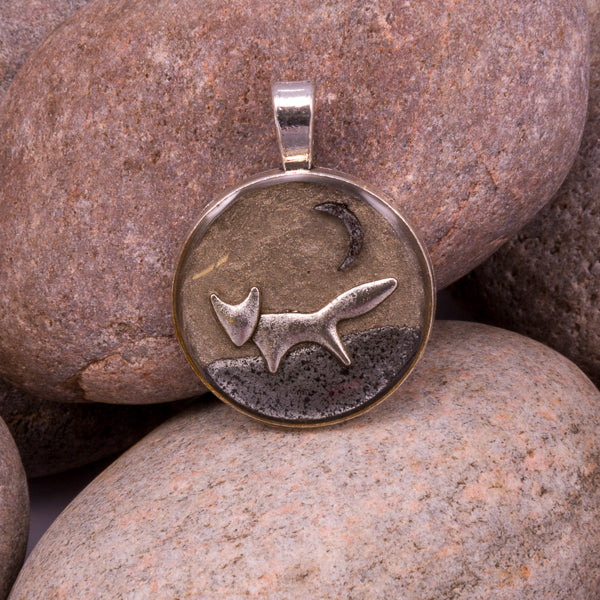 Handcrafted Bespoke Forest Fox Pendant; set in silver effect metal bezel.| Jabbawocky Crafts (jabbawockycrafts.co.uk)