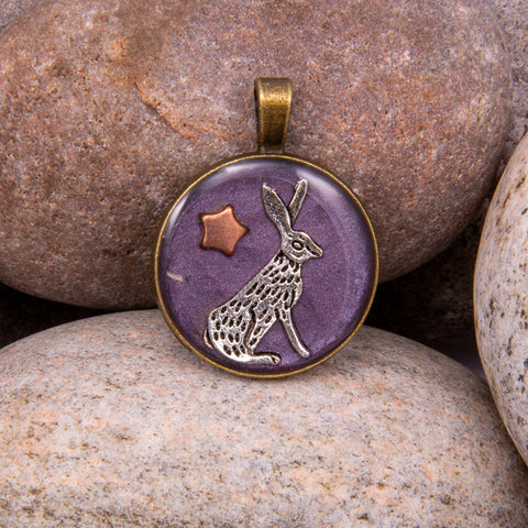 Moon Gazing Hare Pendant (#1190)