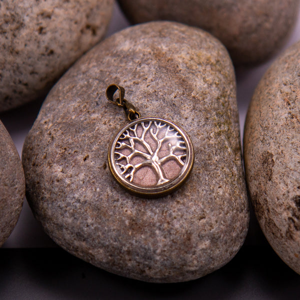Handcrafted Bespoke Tree of Life (small) Pendant; set in bronze effect metal bezel.| Jabbawocky Crafts (jabbawockycrafts.co.uk)