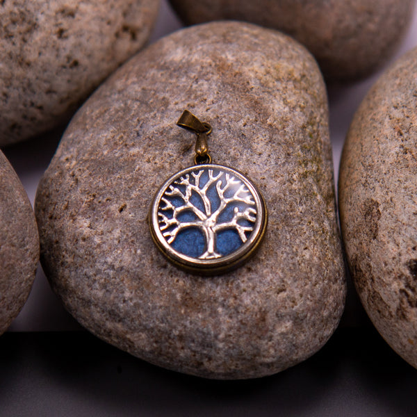 Handcrafted Bespoke Tree of Life (small) Pendant; set in Bronze Effect metal bezel.| Jabbawocky Crafts (jabbawockycrafts.co.uk)